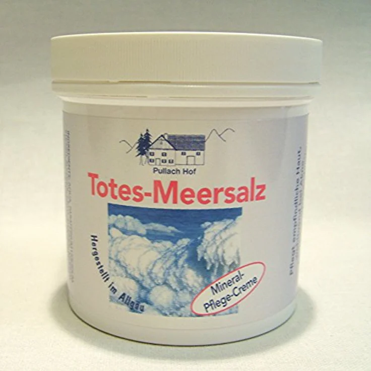 Pullach Hof Totes Meer Salz Creme 250ml, Mineral Pflege Creme für empfindliche Haut, feuchtigkeitsspendend und akneberuhigend – Bild 1