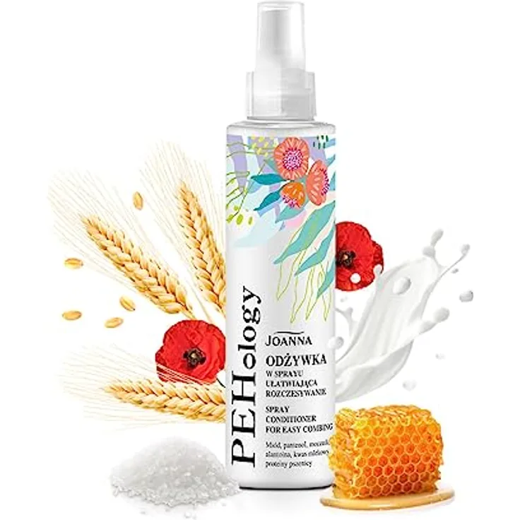 JOANNA PEHology Spray-Spülung - zur Erleichterung des Kämmens der Haare - Gewährleistet PEH-Gleichgewicht - Enthält Honig, Panthenol, Harnstoff, Allantoin, Milchsäure, Weizenproteine - 150 Ml