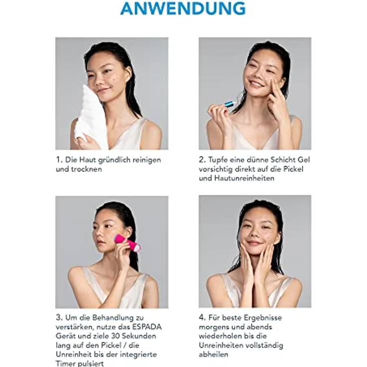 Foreo ESPADA BHA+PHA Blemish Solution, konzentriertes Gel zur gezielten Aknebehandlung, 15 ml, Nachtcreme – Bild 7
