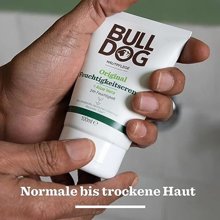 BULLDOG Original Feuchtigkeitscreme mit Aloe Vera, 24h Pflege, 96 % natürlich, nicht fettend oder klebrig, 100ml – Bild 4