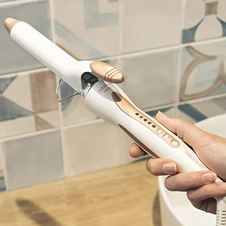 Cecotec Bamba SurfCare Curly, Lockenstab in Weiß für definitionierte Locken – Bild 3