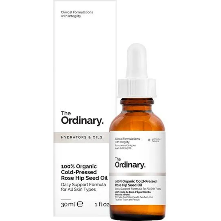 The Ordinary 100% Organic Cold-Pressed Rose Hip Seed Oil, Pflege-Öl für alle Hauttypen, 30 ml, feuchtigkeitsspendend und regenerierend