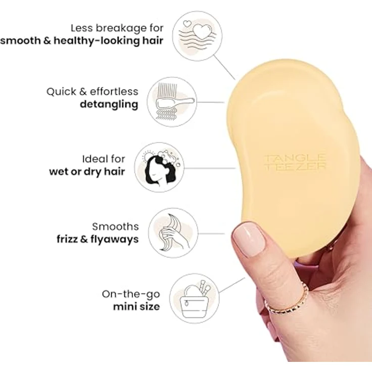 Tangle Teezer The Original Mini Bürste für glattes und lockiges Haar Buttercup Yellow 1 St. – Bild 4