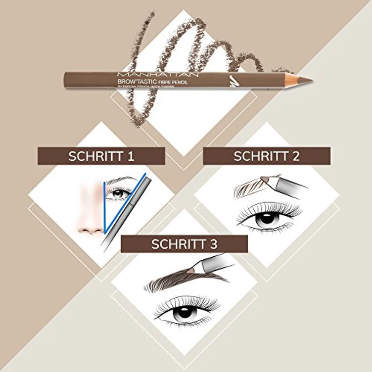 Manhattan Brow'Tastic Augenbrauenstift – Hellbrauner Eyebrow Pencil mit auffüllenden Fasern für dichter wirkende, definierte Augenbrauen – Farbe Light 001 – 1 x 1,1g – Bild 5