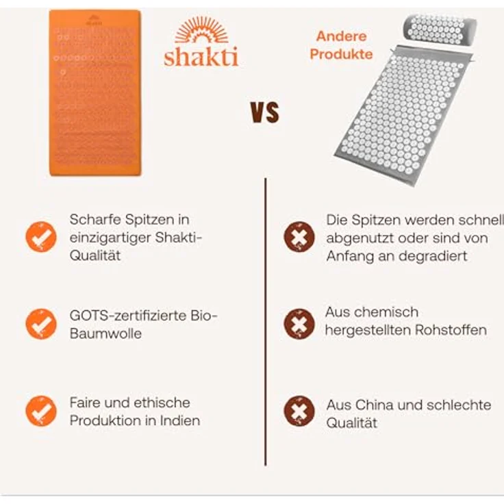 Shakti Mat Original, Akupressurmatte mit 6.210 Spikes aus Bio-Baumwolle, GOTS-zertifiziert, Handarbeit, entspannend – Bild 6