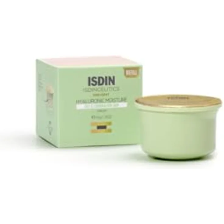 ISDIN ISDINCEUTICS Hyaluronic Moisture Oily Refill, leichte feuchtigkeitsspendende Gesichtscreme mit Hyaluronsäure für fettige und Mischhaut, 50g