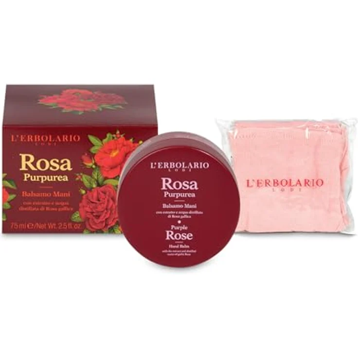 L'Erbolario Rosa Purpurea Handbalsam incl. Baumwollhandschuhe, 75 ml – Bild 2