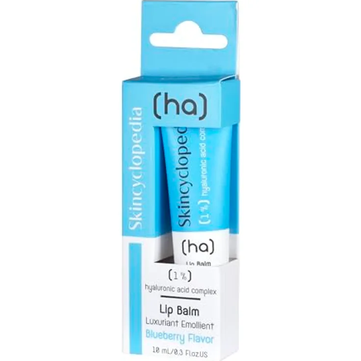 Skincyclopedia Hyaluron Lippenbalsam, Blueberry Lip Balm mit 1% Hyaluron-Komplex, feuchtigkeitsspendend, 10ml, für sehr trockene und rissige Lippen