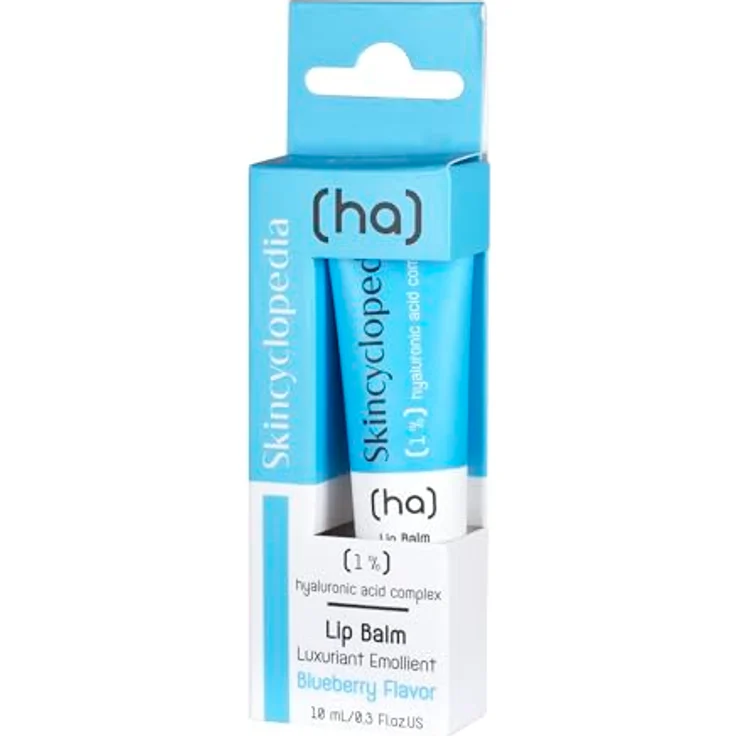 Skincyclopedia Hyaluron Lippenbalsam, Blueberry Lip Balm mit 1% Hyaluron-Komplex, feuchtigkeitsspendend, 10ml, für sehr trockene und rissige Lippen – Bild 1