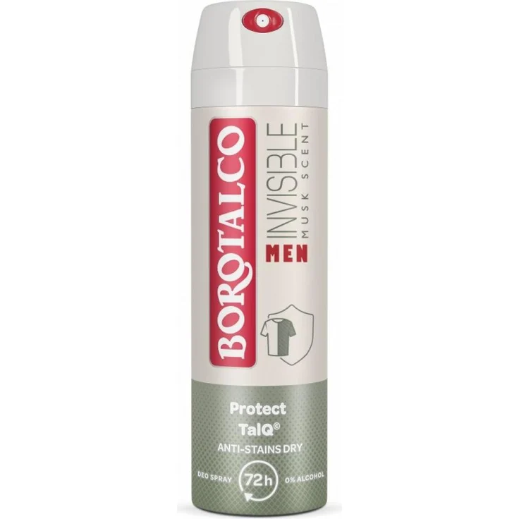 Borotalco Men Invisible Dry Deo Spray, 150ml, alkoholfrei, langanhaltender Schutz, keine Flecken