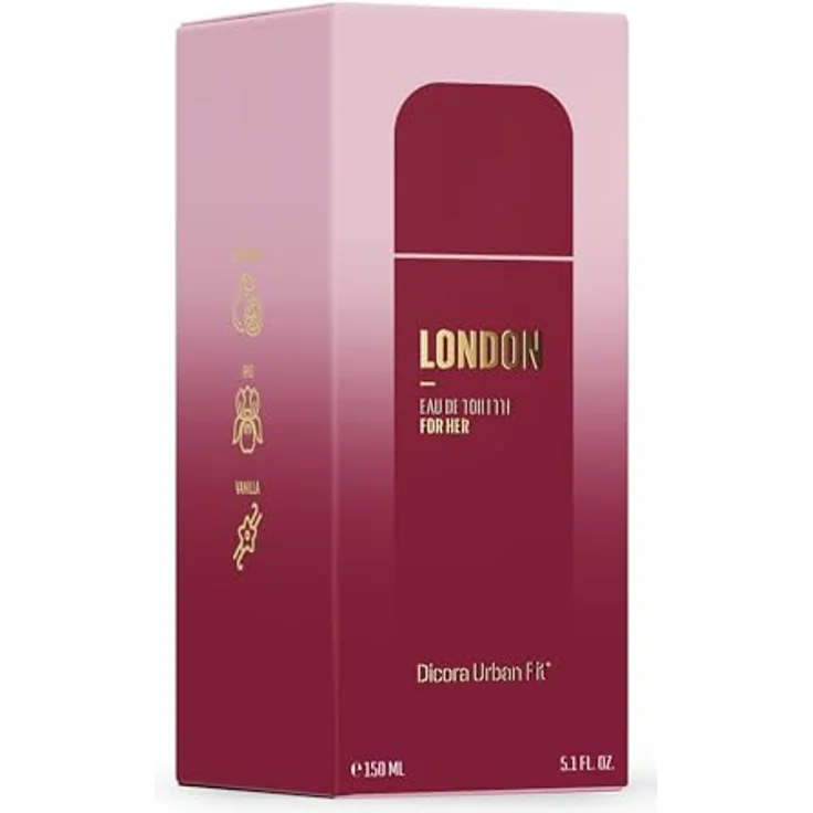 Dicora Urban Fit London for Her, Eau de Toilette für Damen, süßer Blumenduft mit Bergamotte, Jasmin und Vanille, 150 ml, langanhaltend – Bild 3