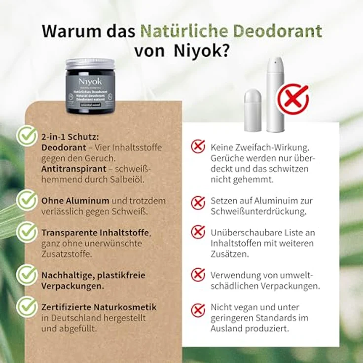 Niyok - 2in1 Deodorant Creme Oriental wood - 40 ml – Bild 6