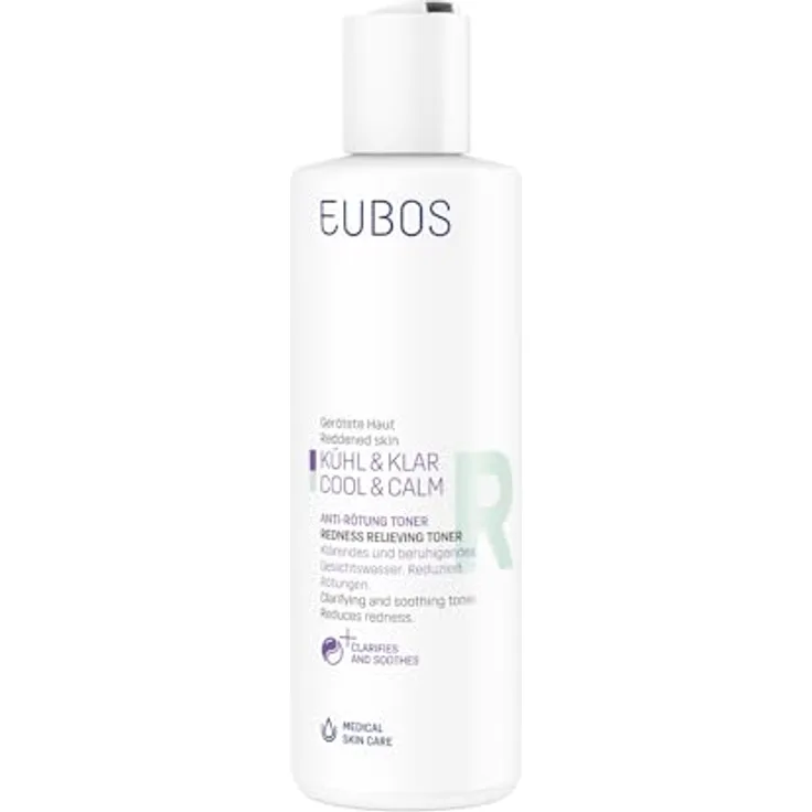 Eubos I Kühl & Klar I Anti-Rötung Toner I Medizinisches Gesichtswasser I Zur Beruhigung von Hautirritationen und Rötungen I 200 ml