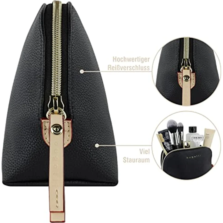 bugatti Ella Kulturbeutel, Kosmetiktasche, Toiletry Bag, Waschtasche, Waschbeutel, Toilettentasche in schwarz – Bild 3