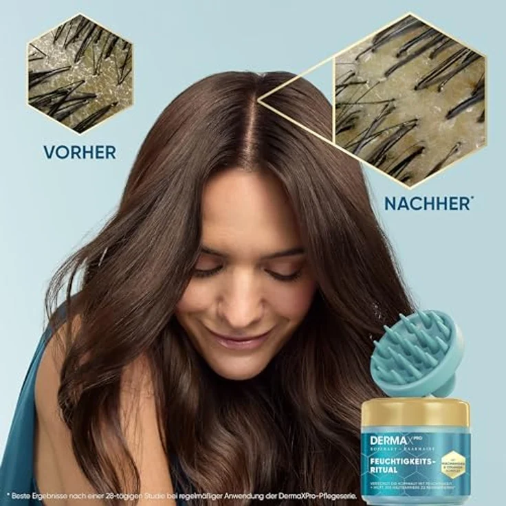 Head & Shoulders DermaXPro Feuchtigkeitsritual Kopfhaut- & Haarmaske 300ml mit Massager, intensive Feuchtigkeit für trockene Kopfhaut und Haare – Bild 5