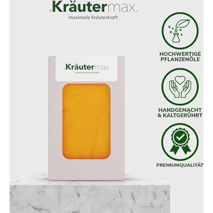 Kräutermax Ringelblumen Seife 1 x 100 g, Handgemacht, Kaltgerührt, Premiumqualität - Naturweiß – Bild 4