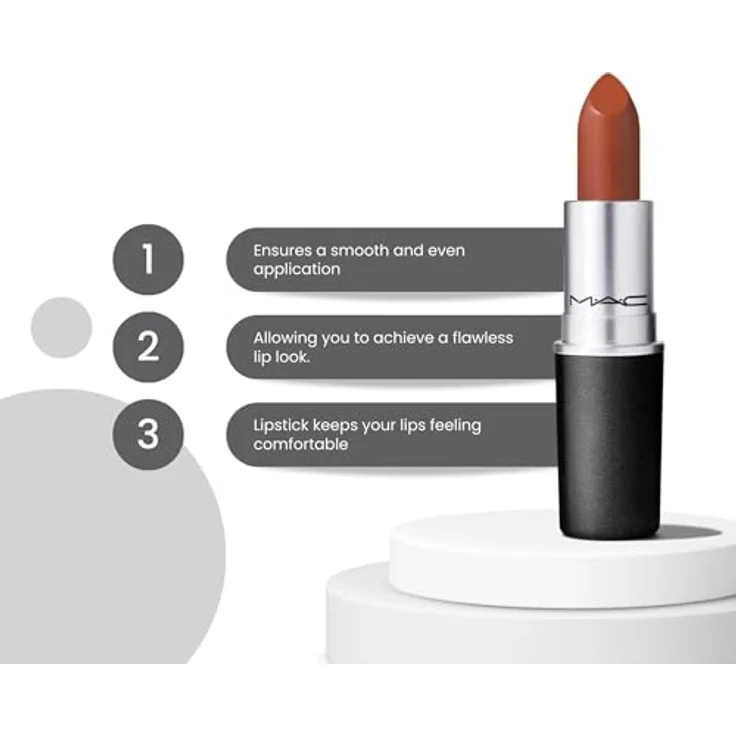 MAC Matte Lipstick Whirl, Farbton: Rot, mit einem matten Finish, Inhalt: 3 g – Bild 6