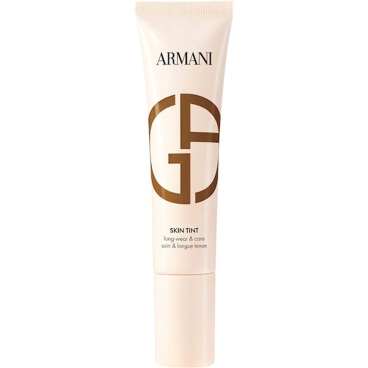Armani Teint Skin Tint Foundation Damen, 30 ml, 24H Feuchtigkeit, lichtreflektierende Pearls, aufbaubare Deckkraft, 20 Nuancen