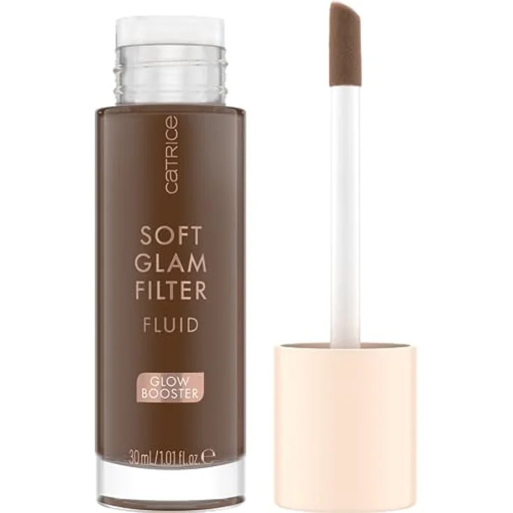 Catrice Soft Glam Filter Fluid, Basis, Nr. 098, Braun, pflegend, natürlich, glänzend, strahlend, vegan, ölfrei, ohne Parfüm, ohne Alkohol, 1er Pack (30ml) – Bild 1
