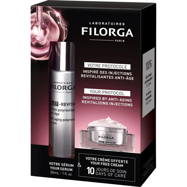 FILORGA GIFTSET NCEF-REVITALIZE, Geschenkset für reife Haut mit revitalisierender Creme (15 ml) und Serum (30 ml)