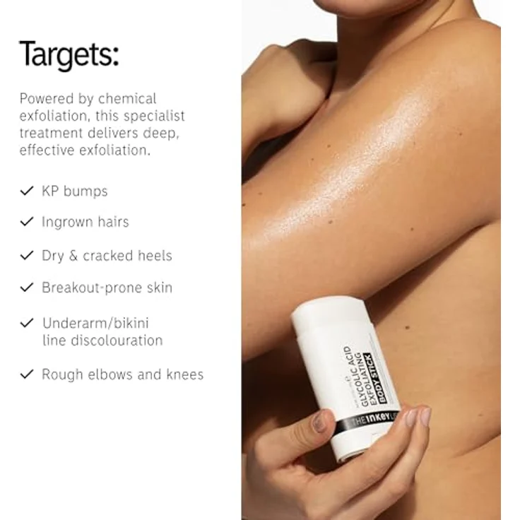 The INKEY List Glycolic Acid Exfoliating Body Stick 45g - For Dry, Damaged Hair, Ideal Skin Care – Bild 3
