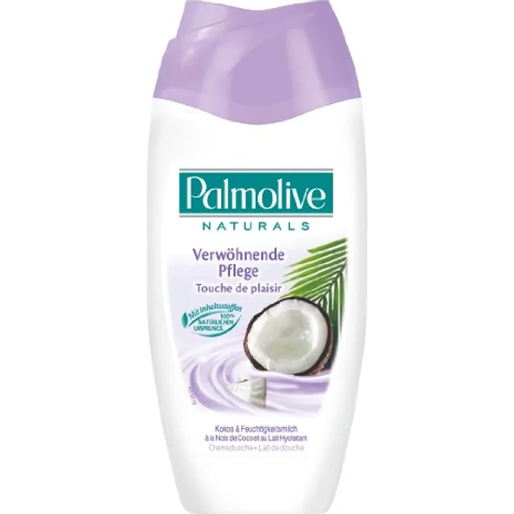 PALMOLIVE Duschgel Naturals Kokosnuss & Milch, 250ml Cremedusche mit feuchtigkeitsspendenden Eigenschaften und angenehmem Kokosduft