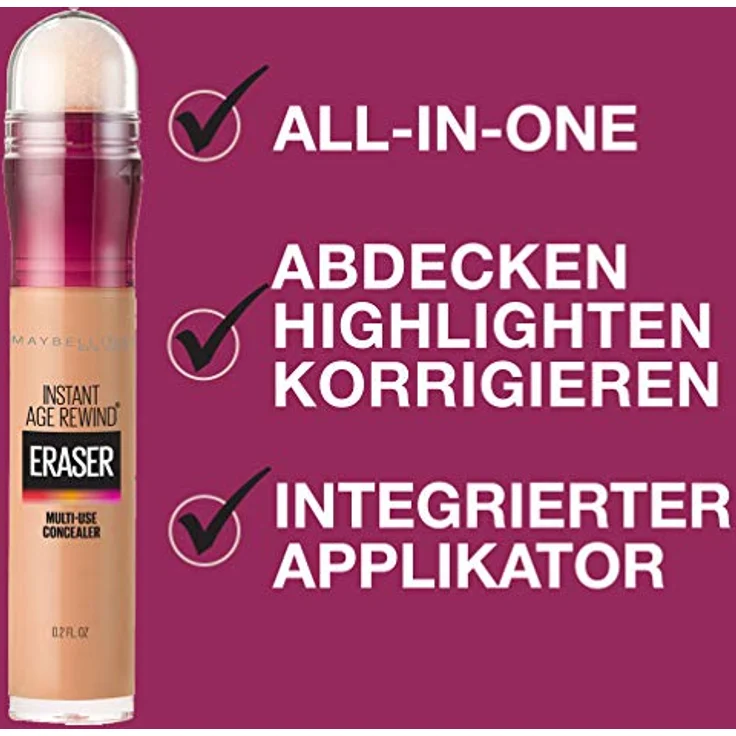 Maybelline New York Abdeckstift, Instant Anti-Age Effekt Concealer, Löscher mit Mikro-Lösch-Applikator, Nr. 08 Buff, 6,8 ml – Bild 5