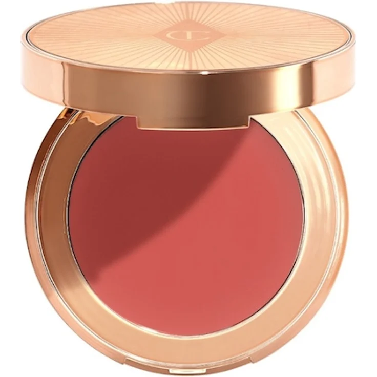 Charlotte Tilbury Beautiful Skin Island Glow, Lip and Cheek Blush 2,5 g, Beach Peach Glow - luxuriöses Rouge mit cremiger Textur und Glimmer-Effekt