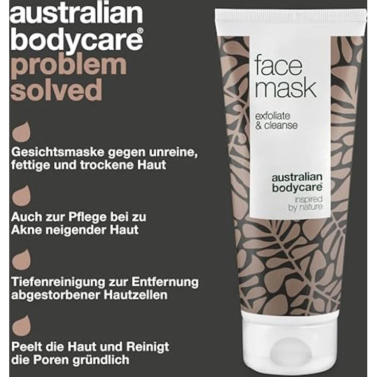 Australian Bodycare Tea Tree Oil Gesichtsmaske, 100 ml, reinigend mit Tonmineralien für Herren – Bild 3