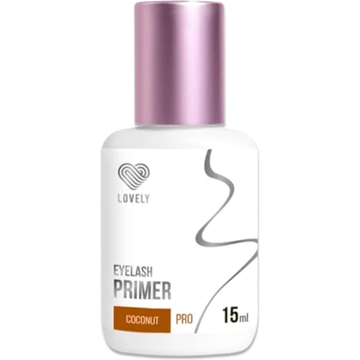 LOVELY Primer für Wimpernverlängerung, 15ml Kokos | Haftvermittler für langanhaltende Wimpernextensions | Professionelle Qualität, Duft: Kokosnuss – Bild 1