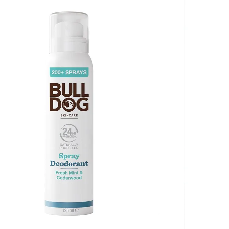 Bulldog Fresh Mint & Cedarwood Spray Deodorant, 125 ml, Männer-Deo mit langanhaltendem Schutz und Frischegefühl