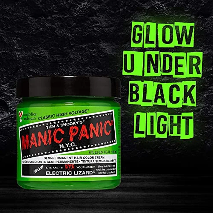 Manic Panic Electric Lizard Classic Creme Semi Permanent Hair Dye, Vegan, Cruelty Free, 2 x 118ml Green – Bild 5