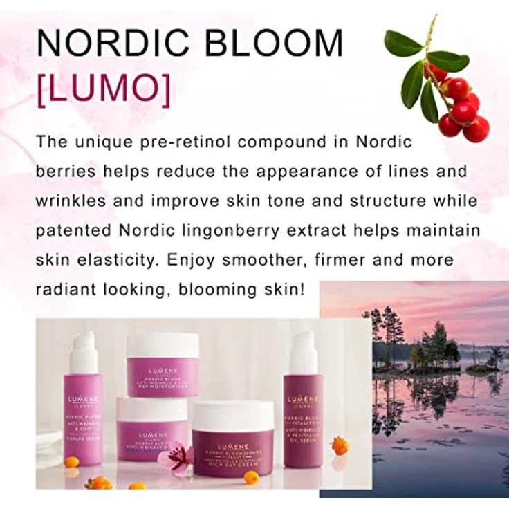 LUMENE Nordic Bloom [LUMO] Anti Falten & Straffende Tagescreme mit Pre-Retinol Komplex, Vegan 50ml – Bild 5