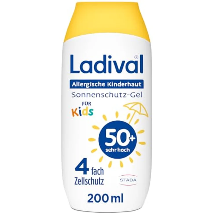 Ladival Kinder Sonnenschutz Gel LSF 50+, wasserfester UV-Schutz für empfindliche Haut, dermatologisch getestet, 200ml – Bild 1
