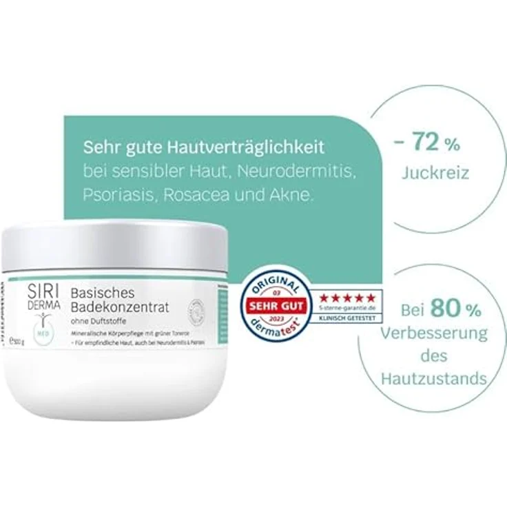 SIRIDERMA Siriderma Basisch BD Konz 500 g Badezusatz mit grüner Tonerde, mineralische Körperpflege – Bild 2