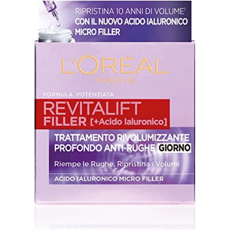 L'Oreal Revitalift Filler Trattamento, Gesichtscreme mit natürlichen Inhaltsstoffen, 50 ml – Bild 1
