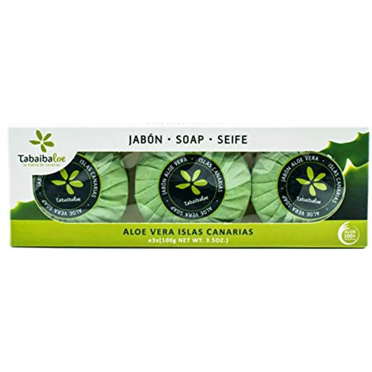 Tabaibaloe Geschenkset mit drei Tabletten Aloe Vera Handseife, 3X100g aus den Kanaren – Bild 1