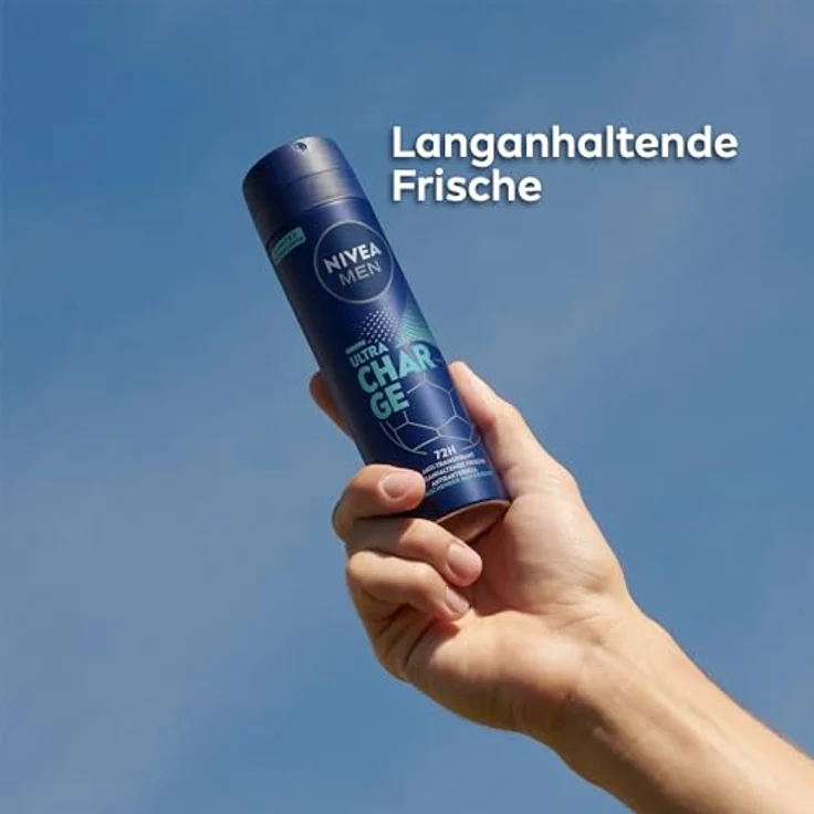 NIVEA MEN Deo Spray Ultra Charge Limited Football Edition, Anti-Transpirant mit belebendem Meeresduft, 72h Schutz, 0% Ethylalkohol, 150 ml – Bild 2