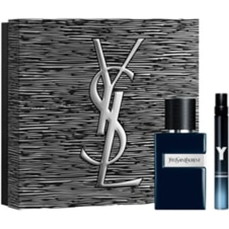 Yves Saint Laurent Y Le Parfum 60 ml Xmas Set, Herren-Duftset mit Fougère-Holz-Duft und 10 ml Mini-Größe in gebürsteter Silberbox