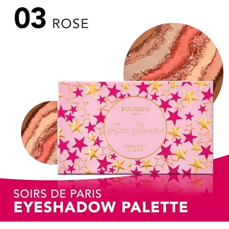 Bourjois Volume Glamour Palettes Rose Glamour, 002 Rosem, ultrapigmentierte Lidschattenpalette mit 8 schillernden Farbtönen, 8,5 g – Bild 3