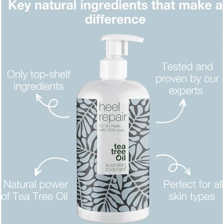 Australian Bodycare Fersencreme mit Teebaumöl und 25% Urea - 500ml | 100% Vegan | Hornhautentferner für Frauen & Männer | Schrundensalbe | Anti Hornhaut & anti trockene Haut Fußcreme | Optimale Fußpflege – Bild 3