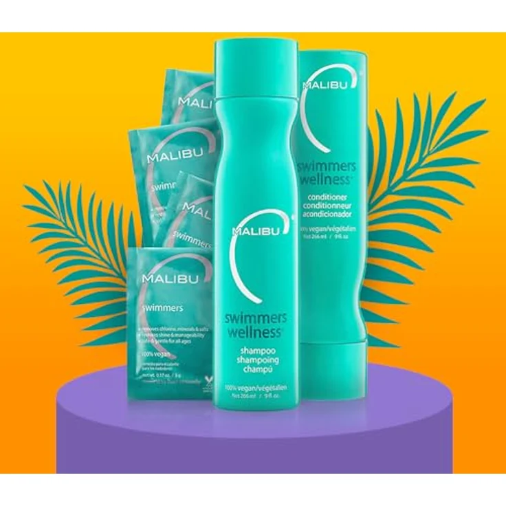 Malibu C Swimmers Wellness Collection, Shampoo und Conditioner Set 6-teilig, 125 ml jeweils, inklusive 4 x 5 g Säckchen – Bild 4