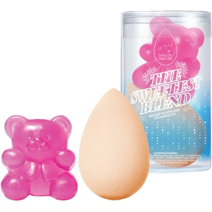 beautyblender The Sweetest Blend Beary Flawless Cleansing Set, Pinselset mit limitiertem Gummybear Blendercleanser und preisgekröntem Schaumstoff – Bild 2
