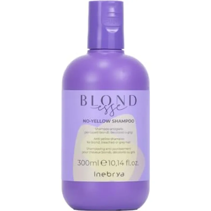 Inebrya Blondesse No-Yellow Shampoo 300 ml, silikon- und parabenfrei, mit Seidenproteinen und Traubentresterextrakt