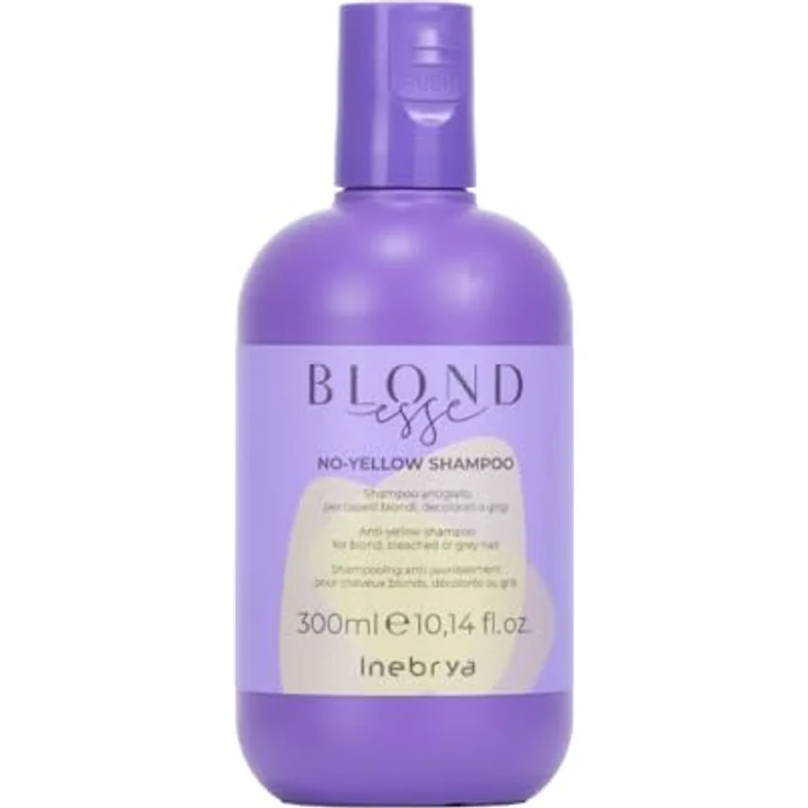 Inebrya Blondesse No-Yellow Shampoo 300 ml, silikon- und parabenfrei, mit Seidenproteinen und Traubentresterextrakt – Bild 1