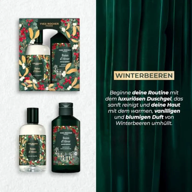 Yves Rocher LIMITED EDITION Geschenkset für Frauen - Winterbeeren: Eau de Toilette 100 ml & Duschgel 200 ml - warmer Vanilleduft mit floralen Noten - vegane Formel, 94% natürliche Inhaltsstoffe – Bild 5