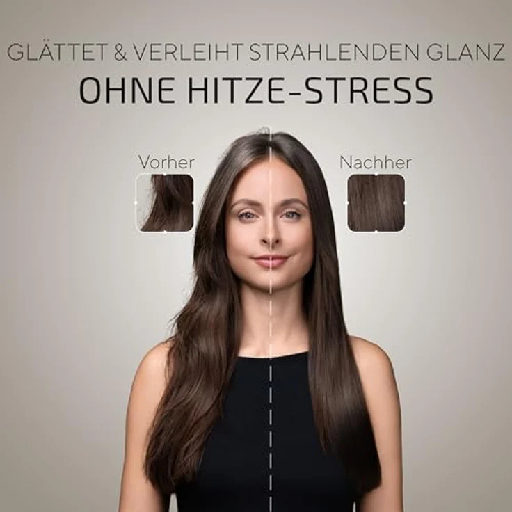 hihair Glätteisen Lunéa One, Keramikplatten mit GleamFlow-Technologie, LCD Display 110–230 °C, 2,5 m Kabel, 405 g leicht – Bild 5