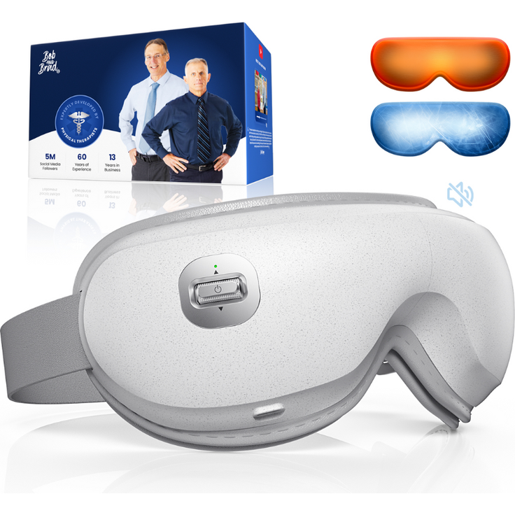 Bob and Brad Zero Pro, Leichtes, Geräuscharmes Augenmassagegerät mit Wärme, 5 Massagemodi, perfekt für Schlaf und Entspannung