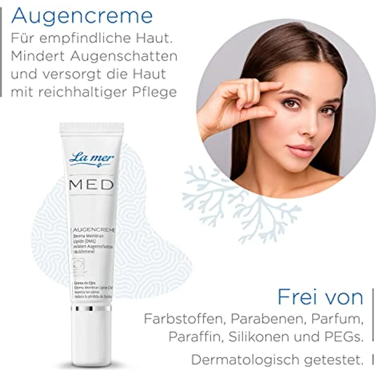 La mer MED Augencreme - Beruhigende Augenpflege für empfindliche Haut - Mildert Augenschatten, Rötungen und Brennen - Rückfettend und feuchtigkeitsspendend - Stärkt die Hautschutzbarriere - 15 ml – Bild 3