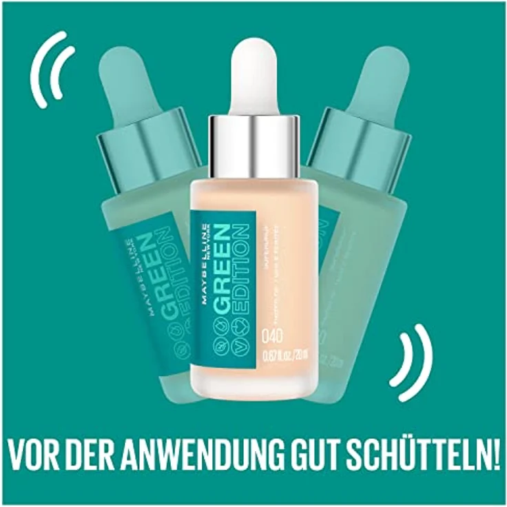 Maybelline Green Edition Superdrop Tinted Dry Oil Foundation 30, 20 ml - Beige, leichte, aufbaubare Deckkraft mit natürlichen Inhaltsstoffen – Bild 5
